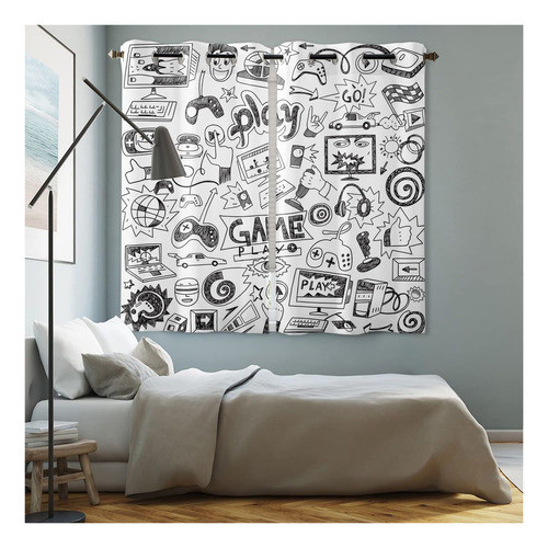 Edwiinsa Cortinas Opacas De Cocina Para Videojuegos, Cortina 0