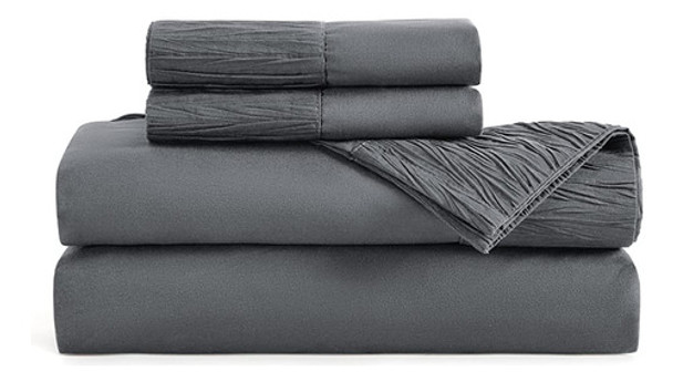 Bedsure - Juego De Sábanas Tamaño Queen, Gris, Suave 1800 Sá 0