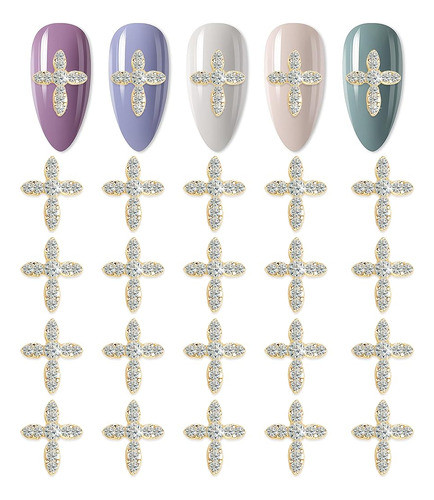 Silpecwee Cross Charms Para Nails Cross Nail Charms 3d Nail 0
