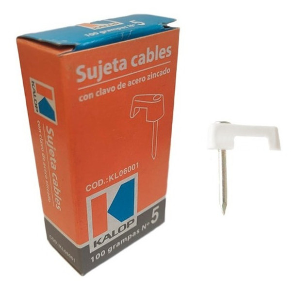 Grampa Clip Nº5 Para Cable Chato Clavo Acero Pack X100 0
