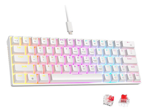 Abucow Teclado Mecánico Con Cable 60% Teclado Para Juegos Co 0