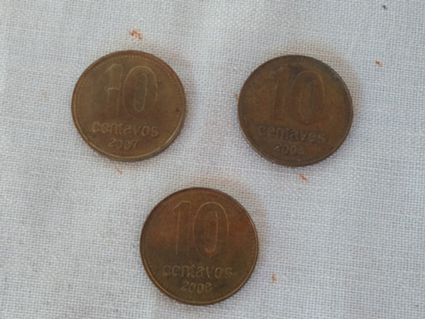 Lotes De Monedas Argentina, 10 Centavos 2007 / 2008 0