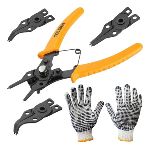 Alicate Para Anillos Tolsen 160mm 4 Puntas Intercambiables 0
