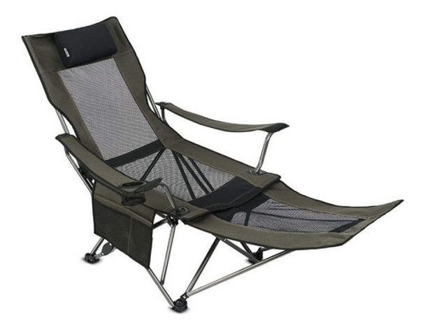 Silla De Camping Plegable Portatil C/reposapies Extraible -r 0