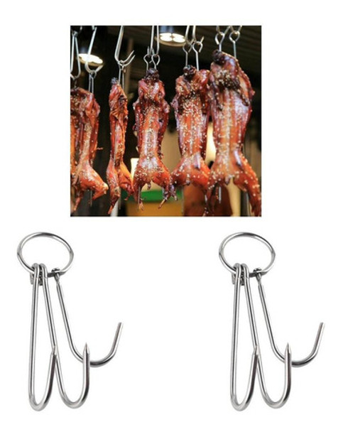 2 Peças De Aço Inoxidável Ganchos 0