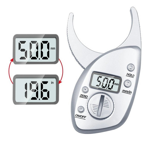 Plicómetro Digital Medidor De Grasa Corporal Adipómetro 0