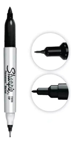 Marcador Sharpie Permanente Twin Tip Doble Punta X6 Unidades 0
