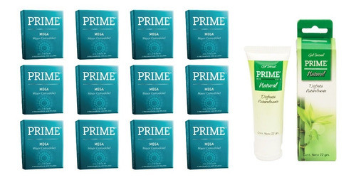 Preservativo Prime 12 Cajas X 3 Mega + 1 Gel Intimo X 22 Grs 0