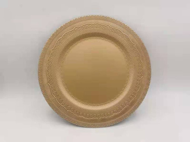 Sousplat Redondo Dourado Fosco Polipropileno 33cm Rafimex 0