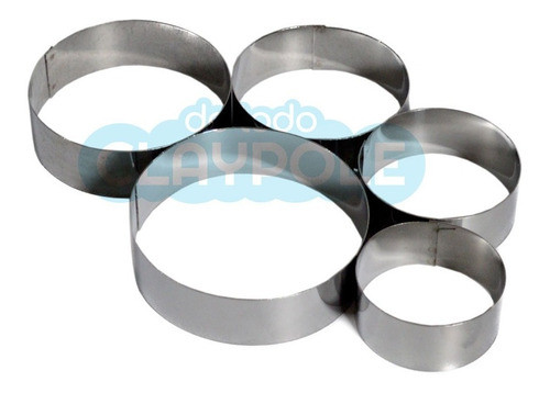 Set X5 Cortantes Galletas Moldes Circular 5 A 9 Cm - Carol 0