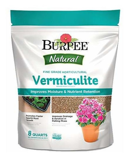 Burpee Vermiculita Hortícola De Grado Fino Natural, 8 Cuarto 0