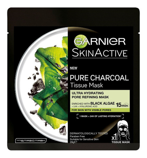 Mascarilla Facial Garnier Skinactive Pure Carbon 0