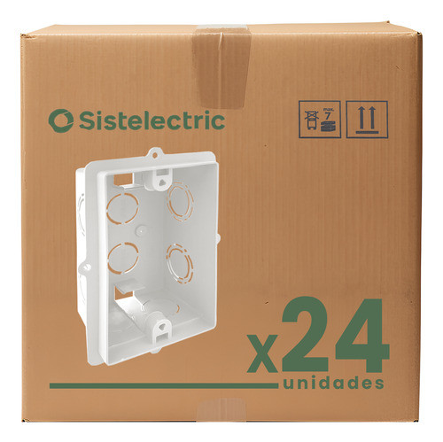 Caja Embutir Rectangular 10x5cm Pvc Pack X24 Sistelectric 0