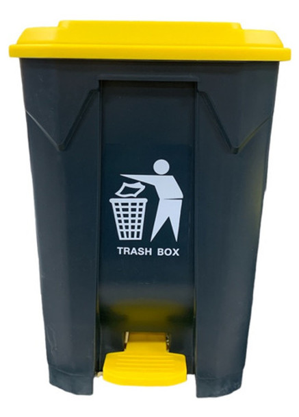 Tarro Contenedor Cesto Basura Negro Con Tapa Y Pedal 80lts 0