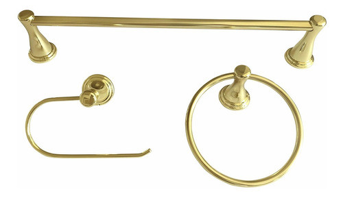 Set De 3 Accesorios Para Baño Dorado Pulido Peerless -7kplp 0
