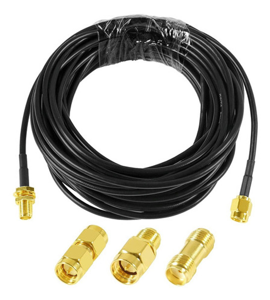 Cable Coaxial Con 3 Adaptadores Sma Macho A Sma Hembra 7m 0