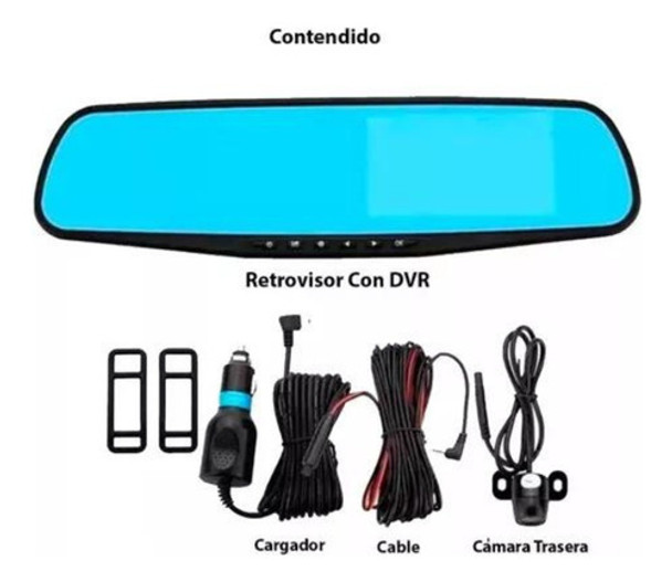 Espejo Retrovisor Con Cámara Trasera Delantera Pantalla Lcd 0