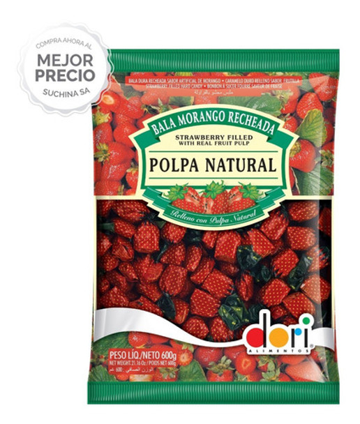 Caramelos Rellenos Dori Frutilla 600grs Pack X3 Suchina S.a 0