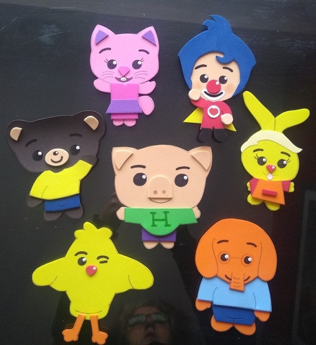 Apliques Figuras Amigos De Plim Plim En Goma Eva 0