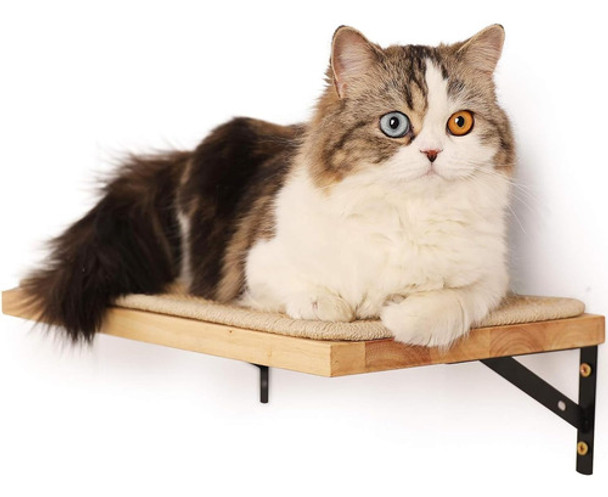 Cama Elevada Para Gatos Estante De Madera Sólido 40x25 Cm 0 Cama Elevada Para Gatos Estante De Madera Sólido 40x25 Cm 0