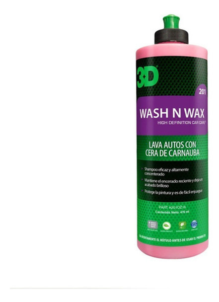 3d Shampoo Lava Autos Con Cera De Carnauba Wash N Wax 500 Ml 0