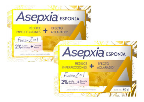 Kit X2 Asepxia - Jabón Esponja X 80 Gr 0