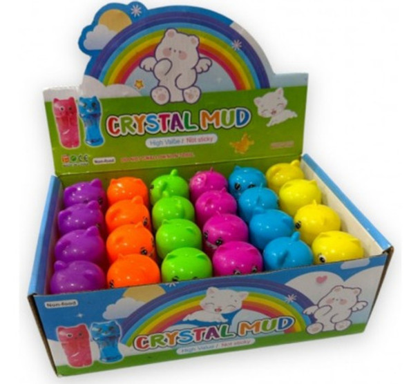 Caja X 24 Unidades De Slime Brillante Con Carita! 0