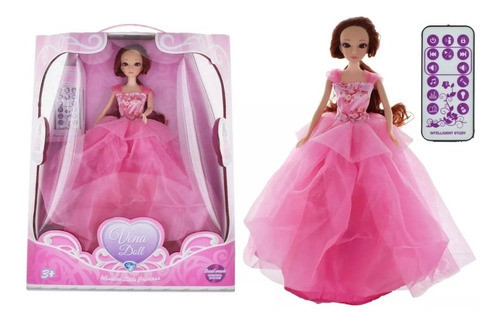Muñeca De Fiesta Con Movimiento Y Luz A Control Remoto Niña 0
