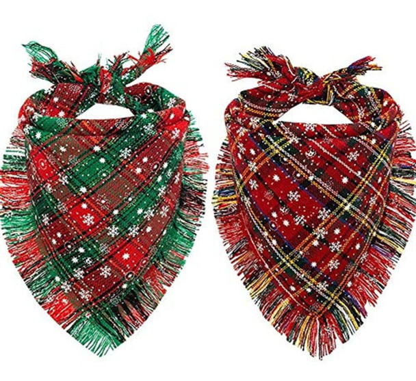 Cherpet Navidad Perro Bandana - Lindo Plaid Copo De Nieve Bo 0 Cherpet Navidad Perro Bandana - Lindo Plaid Copo De Nieve Bo 0