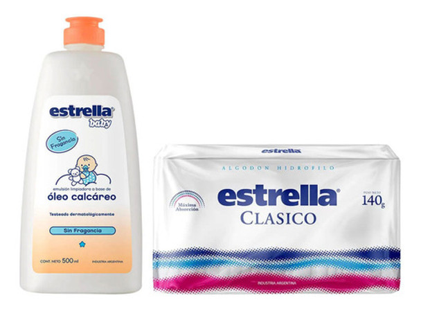 Combo Óleo Calcáreo 500 Ml + Algodón Estrella 0