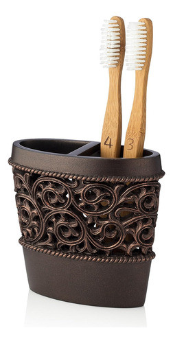 Portacepillos Ideal Para Lavamanos - Color Bronce 0