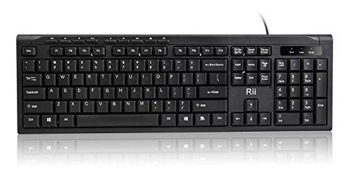 Rii Rk907 Ultra Delgado Teclado Usb Con Cable Compacto Para 0