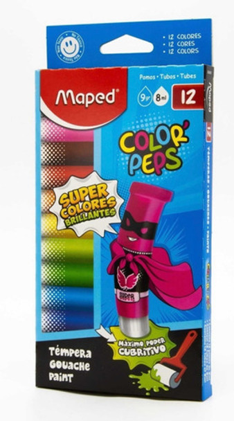 Temperas Maped Color Peps X12 Colores Brillantes 0 Temperas Maped Color Peps X12 Colores Brillantes 0