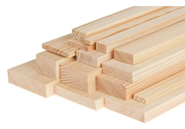 20 Listones Madera Pino Clear  1,5 Cm X 2 Cm X 3 Metros 0