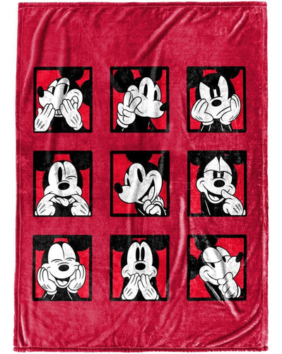 Disney Mickey Mouse Expressions Throw Blanket - Mide 50 X 70 0