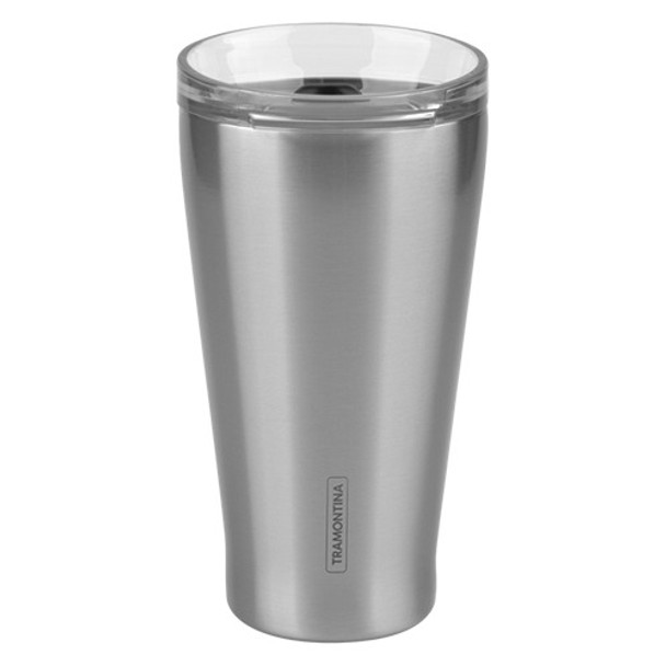 Vaso Térmico Plateado Con Tapa 550ml. Exata 0