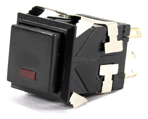 5 Interruptores Pulsador Cuadrado 19mm Negro Led 0