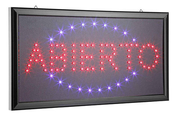 Cartel Led Abierto Para Comercios Tienda Kiosko Shopping 0