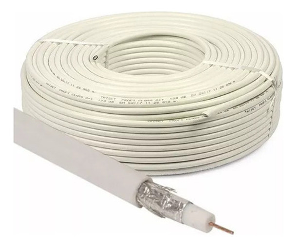 Cable Coaxial Rg59 X 100 Metros Color Blanco 0