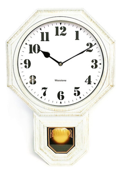 Reloj De Pared De Péndulo Mini Antiguo Blanco De Firma, Text 0 Reloj De Pared De Péndulo Mini Antiguo Blanco De Firma, Text 0