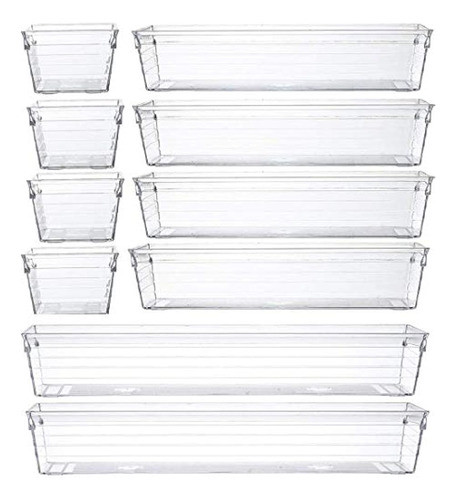 10 Bandejas Organizadoras De Cajones De Plástico Transparent 0