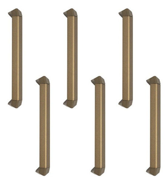 6 Puxador De Guarda Roupa Porta Armario 128mm Trip Alumínio 0