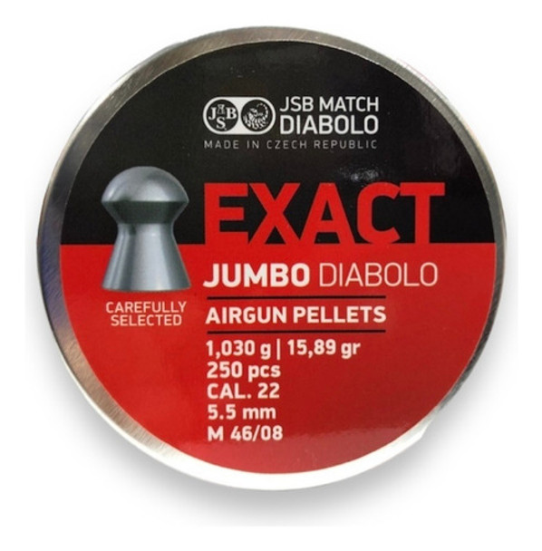 Balines Jsb Exact Jumbo 5,5mm 1.030g 15,89gr X 250 Unid 0 Balines Jsb Exact Jumbo 5,5mm 1.030g 15,89gr X 250 Unid 0