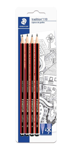 Lápiz Negro Staedtler Tradition H (x8unidades) 0 Lápiz Negro Staedtler Tradition H (x8unidades) 0