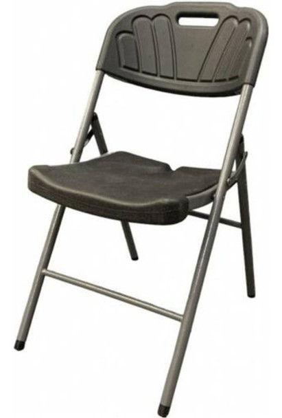 Silla Plegable De Metal Y Pvc Negra 0