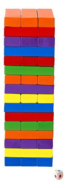 Juego Torre De Madera Jenga De Colores En Caja 0