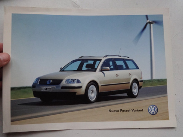 Folleto Antiguo Vw Passat Variant Retro Auto 2001 Tdi Turbo 0