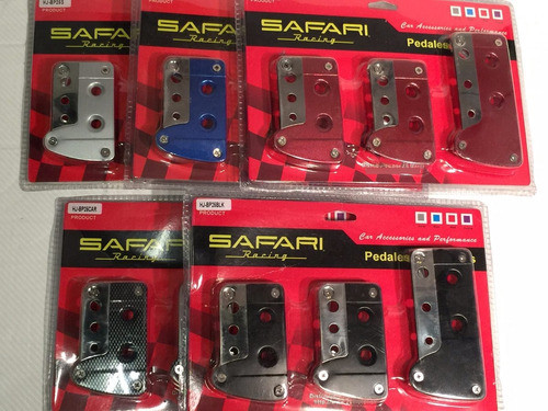 Pedaleras Auto 3pzs Metal Color Sujecion Rojas Calidad C40 0