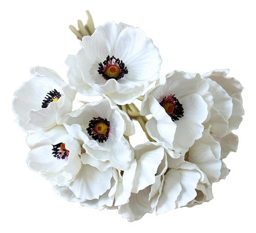 Lebritamfa 10 Tallos Amapolas Artificiales Real Touch Pu Flo 0