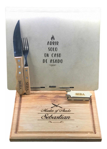 Set Asado C/grabado Personalizado Cubiertos Tramontina 0